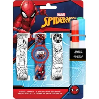 Spiderman Digitaluhr + 2 Armbänder zum Ausmalen