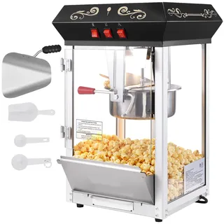 Vevor Popcornmaschine Maker Popcornautomat Popcorngerät Kino 850W 8oz Schwarz