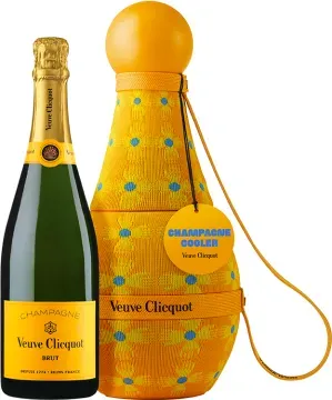 Champagner Veuve Clicquot - Brut Carte Jaune in der Kühlbox- Limited Edition Yinka Ilori