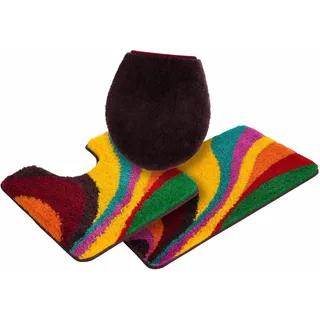 Badematte BRUNO BANANI "Welle" Gr. 11, bunt, H:20mm, Polyacryl, Badematten, Badematte, bunt, Badteppich, Badematten auch als 3 teiliges Set & rund