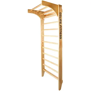CCLIFE Sprossenwand Kletterwand Turnwand höhenverstellbare Klimmzugstange Klettergerüst Holz Kinder Indoor Erwachsener ZERRO