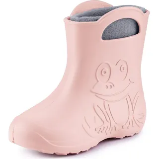 Ladeheid EVA Kinder Jungen Mädchen Gummistiefel Regenschuhe gefüttert LA-CA-03 (Puderrosa, 34/35 EU) - 34/35
