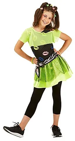 80er-Jahre-Kostüm "Neon Lips" für Kinder