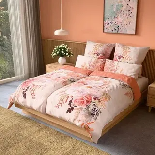 JERYMOOD Wendebettwäsche Blumenbouquet Mikrofaser Jersey Doppelbett, 6tlg.