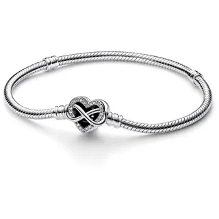 Pandora 592645C01 Damenarmband Silber Funkelndes Unendlichkeits-Herz, 17 cm