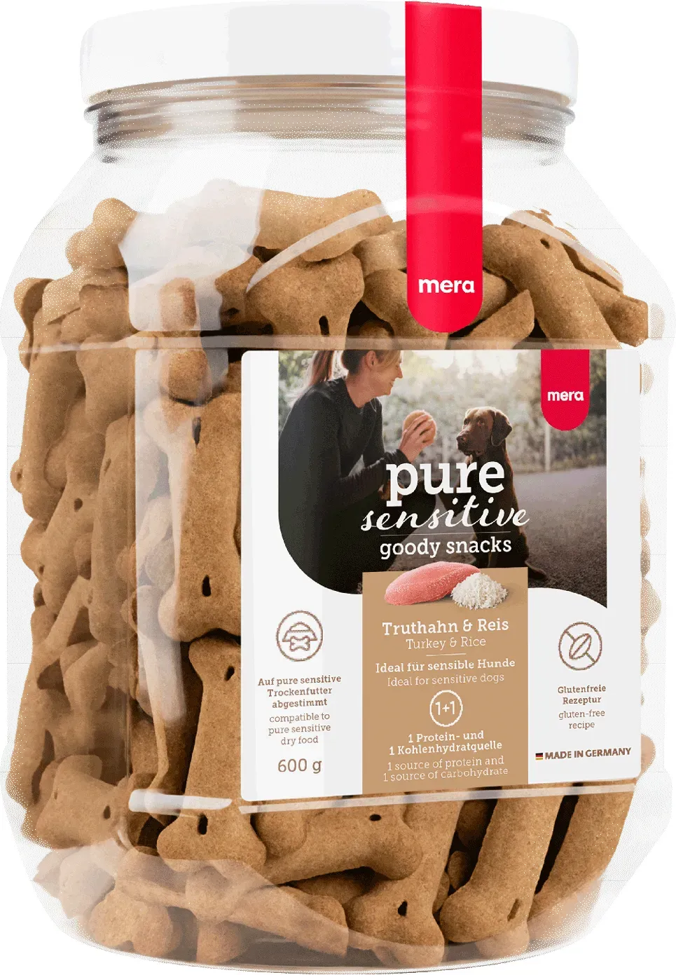 mera goody snacks Truthahn & Reis 6x600g | Leckerlis für Hunde | Für sensible Hunde geeignet 6 x 600g