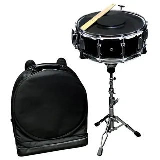 GEWA Snaredrum Starter Set 14x5,5" EINFACH ausziehbar, Pappelkessel schwarz foliert, inkl. Rucksacktasche, Gummimatte, 1 Paar Stöcke - PS801192 - ***NEU***