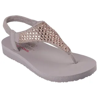 SKECHERS Damen Meditation Rockstar, Taupe Mitobuck Strassbesatz, 35 EU