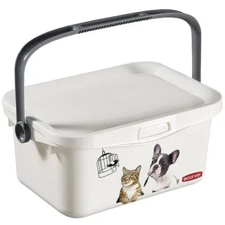 Curver Leckerli- und Futterdose für Tiere, 3 l, Hund & Katze, 25,7 x 17,7 x 11,3 cm, Weiß