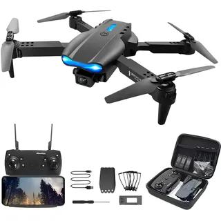 OpenRC – Drohne mit HD Kamera E99, schwarzer Bildschirm auf Fernbedienung – Koffer und Akku – Drone X Pro FPV WiFi Live-Foto-Video – faltbar für Kinder und Erwachsene – Anfänger-Quadrocopter