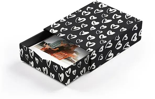 Bilderbox mit 10 Fotos im Design "Herzklopfen Black"
