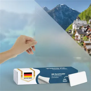 Blumtal Fensterfolie 90x200 cm blickdicht & statisch haftend + Rakel - zuschneidbare Sichtschutzfolie Fenster - Frosted-Look