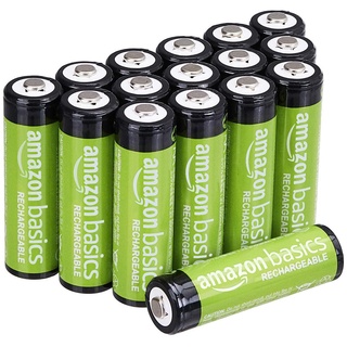 Amazon Basics AA-Batterien, wiederaufladbar, 2000 mAh, vorgeladen, NiMh, 16 Stück