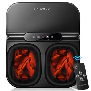 Mountrax Fußmassagegerät mit Wärme, Elektrisches Fußmassagegerät bei Plantarfasziitis und Neuropathie, 3D-Kneten, Rollen & Luftkompression, Geschenk für Männer/Frauen/Oma und Opa, Bis Schuhgröße 46