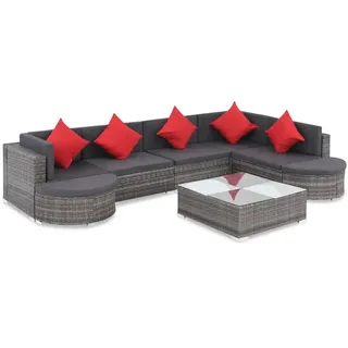vidaXL Polyrattan Lounge-Set grau 44424
