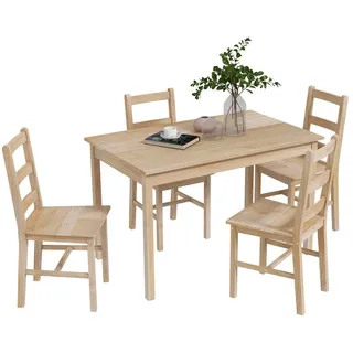 Homcom 5-tlg. Essgruppe, Esstisch mit 4 Stühlen, platzsparend, Esszimmergruppe