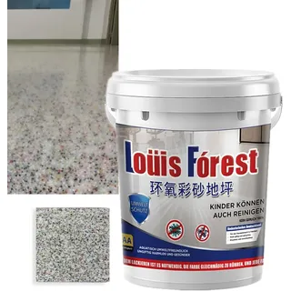 Epoxy Colored Sand Floor Paint,Louis Forest Epoxy Waterproof Floor Paints,High-Gloss Marble Effect Epoxy Floor Coating,Water-Based Epoxy Floor Paint,Suitable for Concrete,Tiles, Marble (Colorful)