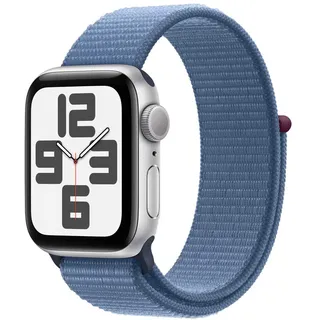 GPS 40 mm Aluminiumgehäuse Silber, Sport Loop Winterblau