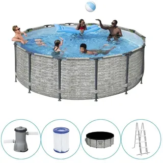 Set 427 x 122 cm steinwandoptik inkl. Filterpumpe