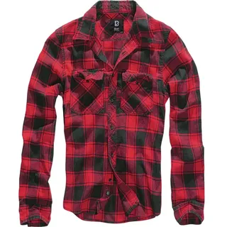 Brandit Textil Check Langarmhemd Red / Black L