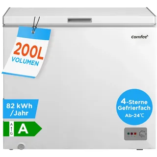 Comfee RCC201WH6(E) Gefriertruhe/82 kWh/Jahr/85cm hoch/200L/Inverter-Kompressor/41dB Geringe Lautstärke/Geeignet für verschiedene Einsatzszenarien/Einstellbarer Temperaturregler/Weiß