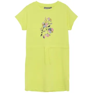 Color Kids CODress Kinder Mädchen Kleid Sommerkleid Shirtkleid mit Kordelzug Rundhals elastisch Regular fit, Farbe:Limelight (3400), Größe:128 - 128