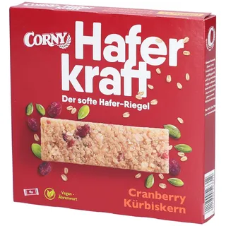 CORNY Haferkraft Cranberry-Kürbiskern Müsliriegel 4 Riegel