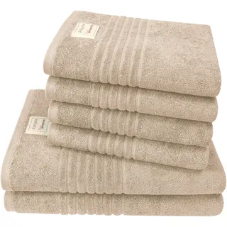 Handtuch Set »Nature«, Set, 6 tlg., Frottier, 6er Set: 4x Handtücher, je 50 x 100 cm & 2x Badetuch 70 x 140 cm grau