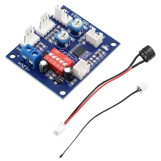 APKLVSR PWM Lüftersteuerung,DC 12V 4 Draht Thermostat PWM Lüfter Drehzahlregler Regler Modul mit Sensor für PC Lüfter Temperaturregler,Auto-Drehzahlregelung &Temperaturregelung