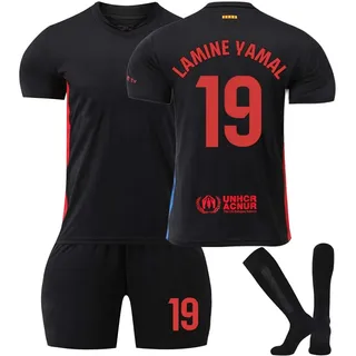 Basa 19 Lamine Yamal Trikot Kinder All Home Away Fluorescent Green Gold White Black Red Blue Stripe Fußball Jerseys Anzug New Retro Kids Mens Sport Trainning Soccer T Shirt Outfit Football Jerseys