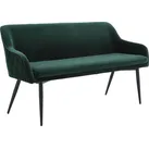 SalesFever Sitzbank aus Samt | 160 cm | mit Armlehnen und Rückensteppung | B 160 x T 61 x H 85 cm | tannengrün - Grün/Schwarz