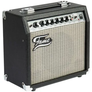 Fame E-Gitarren Verstärker, Combo Mit 15 Watt und 8" Zoll Lautsprecher, Mit Kopfhöreranschluss und 3-Band Equalizer