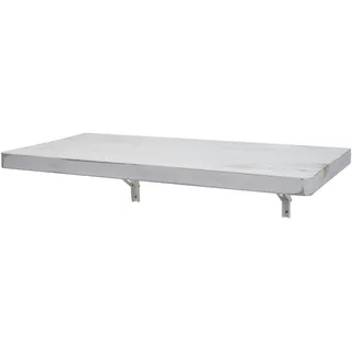 Mendler Wandtisch HWC-H48, Wandklapptisch Wandregal Tisch, klappbar Massiv-Holz - 100x50cm shabby weiß
