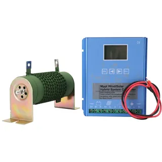 SUDEG 2000W Wind Solar Hybrid System MPPT Laderegler,12/24V Solar Controller Heimgebrauch mit LCD Display für Netzunabhängige Wind Solar Hybrid Systeme