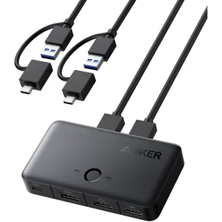 Anker KVM-Switch (5 Gbit/s, für Desktops und Laptops)