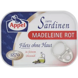 Appel Sardinen Madeleine Rot Zarte Sardinenfilets in Olivenöl 105g