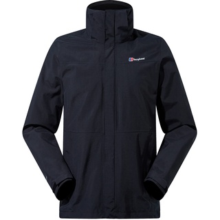 Berghaus Herren Hillmaster Interactive Jacke, Atmungsaktiver, Strapazierfähiger Mantel Übergangsjacke Hardshell Gore-Tex Wasserdichte, Schwarz, XL EU