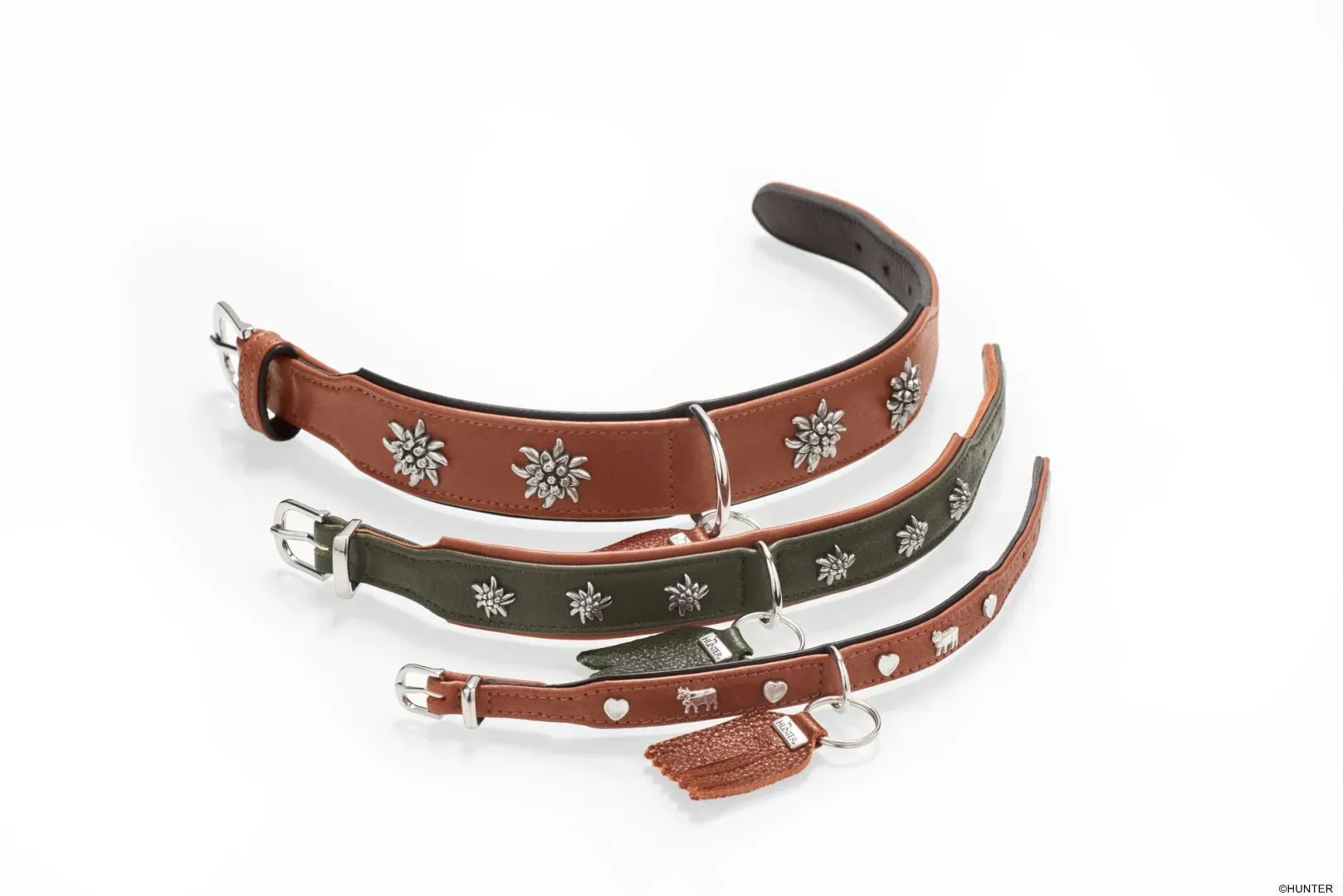 HUNTER Halsband München XS-S (37), grün/cognac