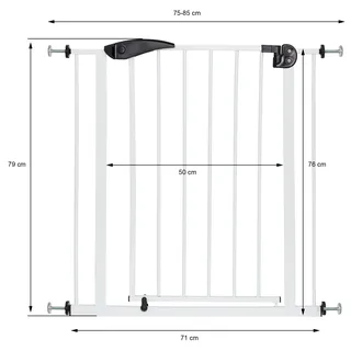 infantastic Türschutzgitter weiß 75-115 cm inkl. Verlängerung 