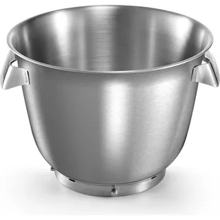 Bosch Edelstahl-Rührschüssel MUZ9ER1, 5,5 Liter, max. Teigmenge 3,5 kg, praktische Schüsselgriffe, spülmaschinenfest, passend für Küchenmaschine