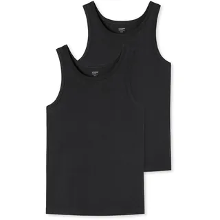 SCHIESSER UNCOVER by SCHIESSER Herren Unterhemden im Pack - Vorteilspack, Serie "Uncover", Rundhals Schwarz L