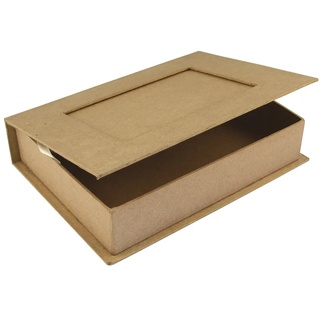 Rayher HOBBY Rayher 71747000 Buch-Box, Pappmaché, FSC zertifiziert,22,8x16x5cm (LxBxH), Geschenkbox, Fotobox in Buchform, Natur, Weiß