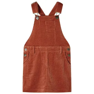 vidaXL Kinder-Latzkleid Cord Cognac 128