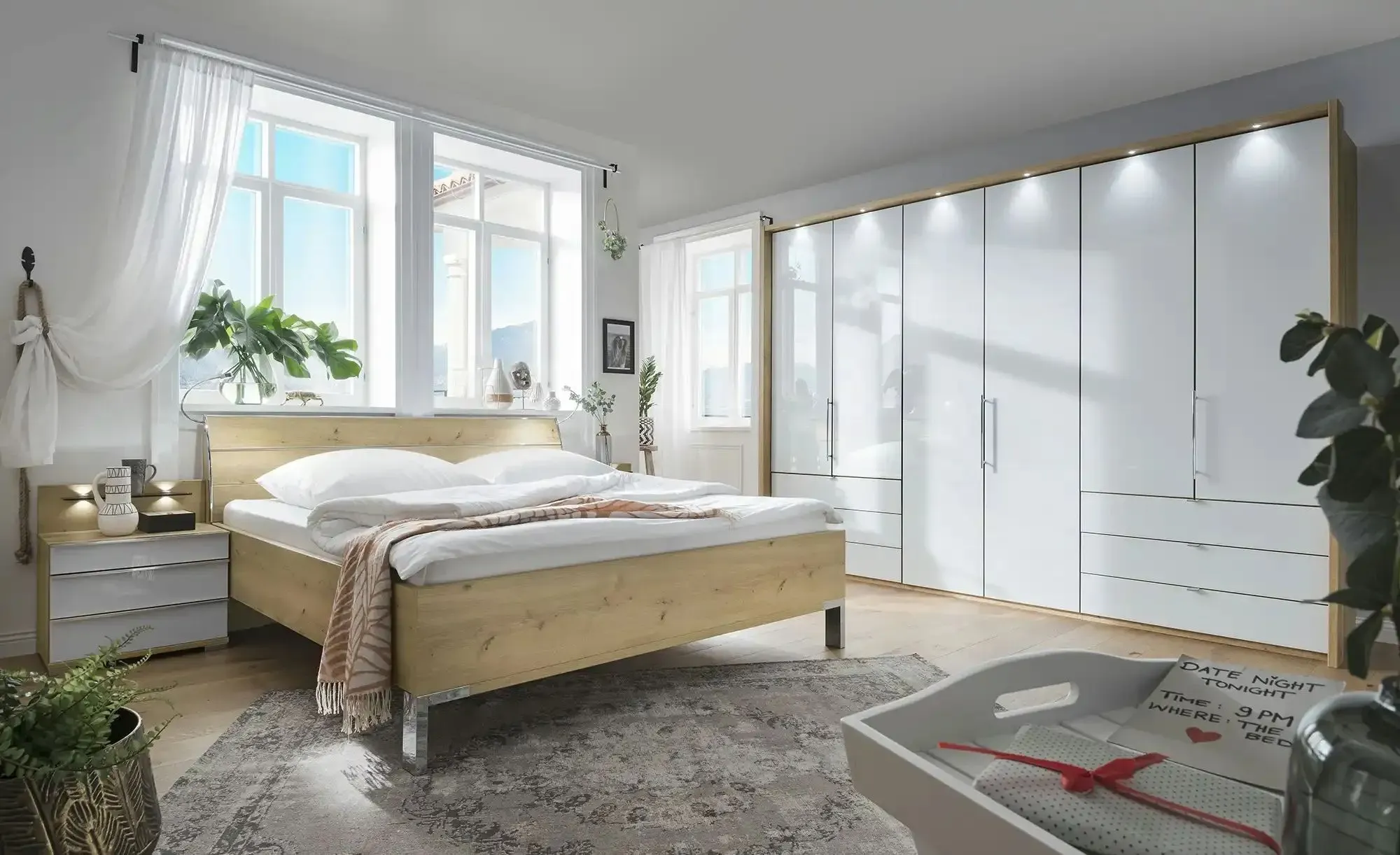 Komplett-Schlafzimmer  4-teilig   ¦ weiß