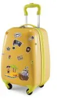 For Kids - Kindergepäck + reflektierende Aufkleber Piraten, Kinderkoffer, Hartschalenkoffer für Kinder, Handgepäck, 24 Liter, Gelb