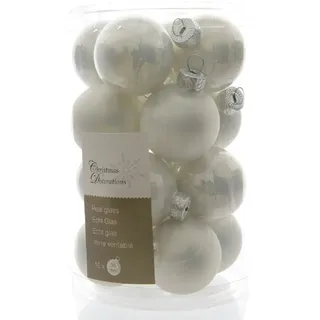 Kaemingk Weihnachtskugeln Glas - 3,5 cm 16 Stück weiß