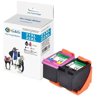 2 G&G High Quality Druckerpatrone kompatibel zu HP 21 XL + HP 22XL