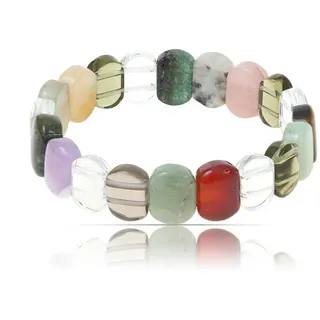 Made by Nami Armband Buntes Edelstein Chakra Armband Damen aus echten Steinen, Geschenke für Frauen (Bunt) bunt