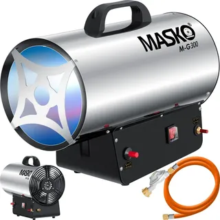 Masko MASKO® Gasheizgebläse Gasheizer Heizkanone Gasheizstrahler Bauheizer Gas Heizgerät heizstrahler Heißluftgenerator inkl. Gasschlauch & Druckminderer Heizgebläse für handelsübliche Gasflaschen