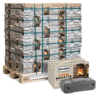 Rekord Braunkohlebriketts 10kg x 90 Paket 900kg Palette - 900 kg